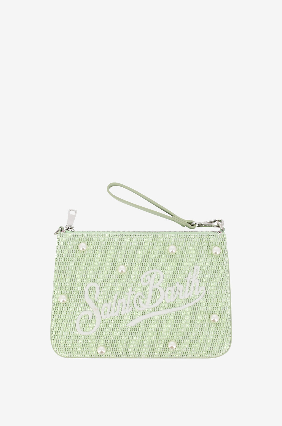 MC2 SAINT BARTH Clutch aus Bast und Perlen Parisienne Damen HELLGRÜN 1