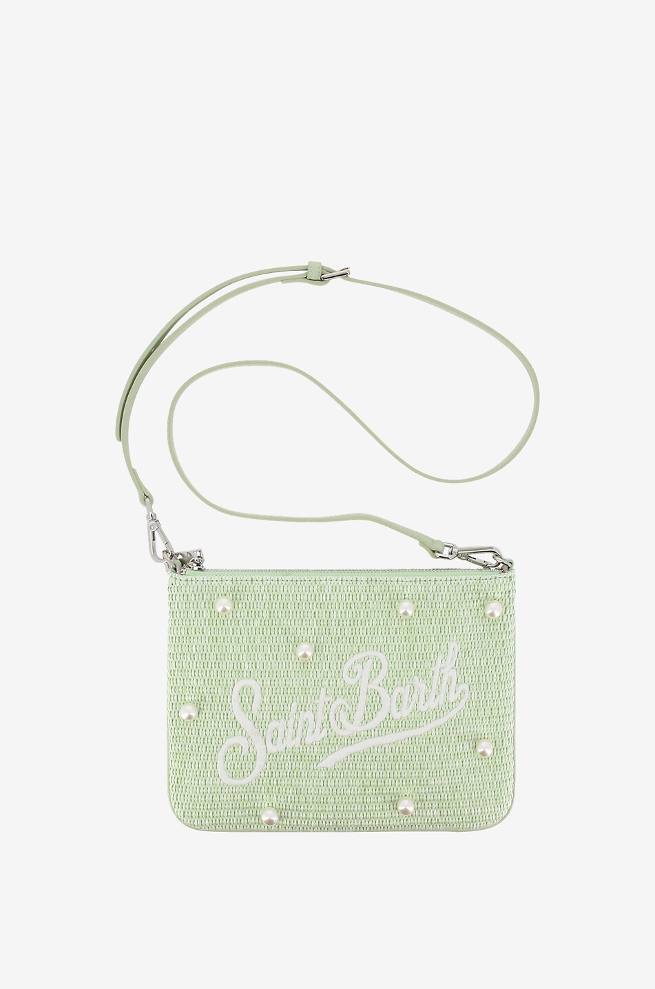 MC2 SAINT BARTH Clutch aus Bast und Perlen Parisienne Damen HELLGRÜN 3