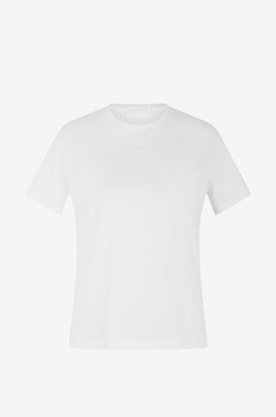 MONCLER T-shirt à manches courtes brodé logo coq stylisé Femme BLANC 1