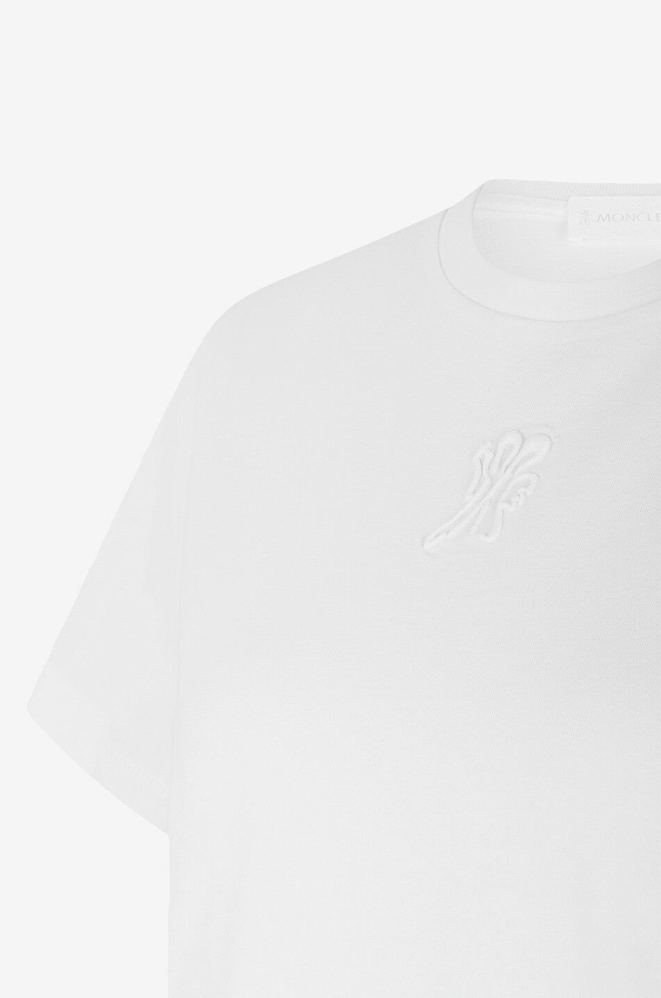 MONCLER T-shirt à manches courtes brodé logo coq stylisé Femme BLANC 3