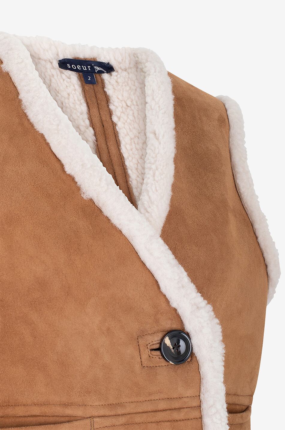 SOEUR Boxy-Weste aus Shearling Pyrenees Damen HELLBRAUN 3