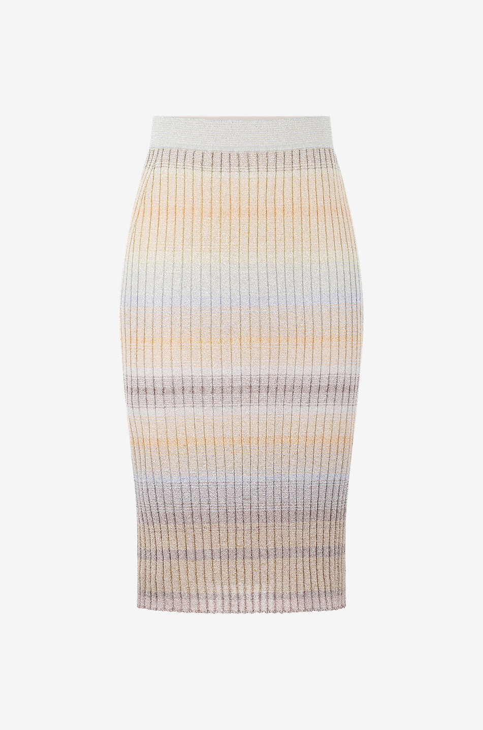 MISSONI Kurzer plissierter Lamé-Strickrock Damen BUNT 1