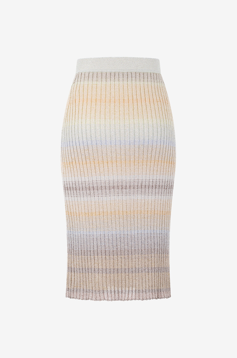 MISSONI Kurzer plissierter Lamé-Strickrock Damen BUNT 2