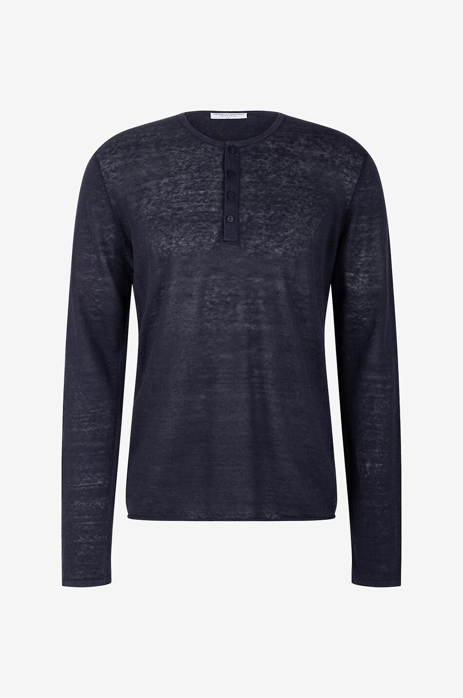 Langärmliges T-Shirt mit Rundhalsausschnitt aus Leinen