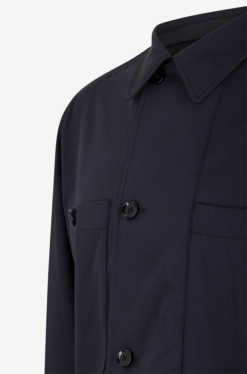 LEMAIRE Soft Miliary wool twill overshirt Men BLACK 6