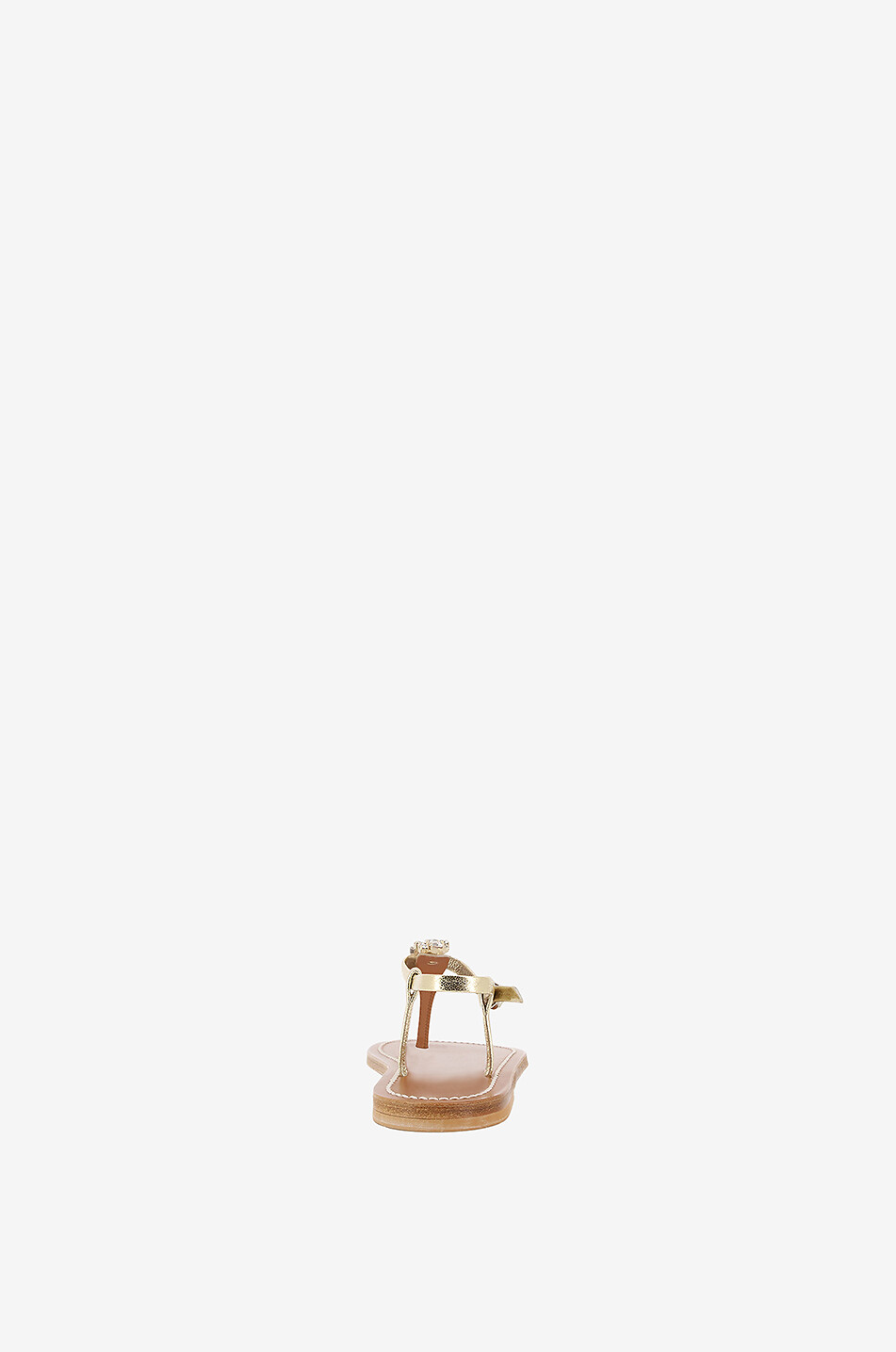 K JACQUES Dana flat crystal adorned leather sandals Women GOLDEN 4