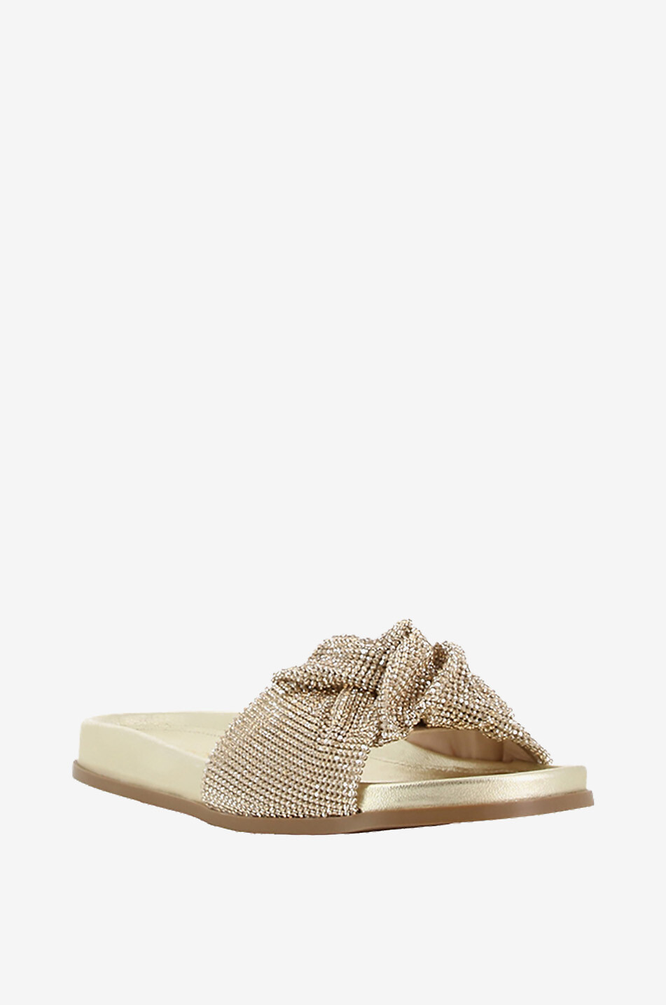 RODO Sandales plates en tissu et cristaux Femme DORE 1