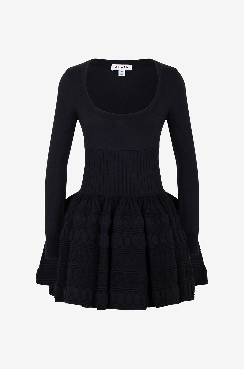 Crinoline flared mini knit dress