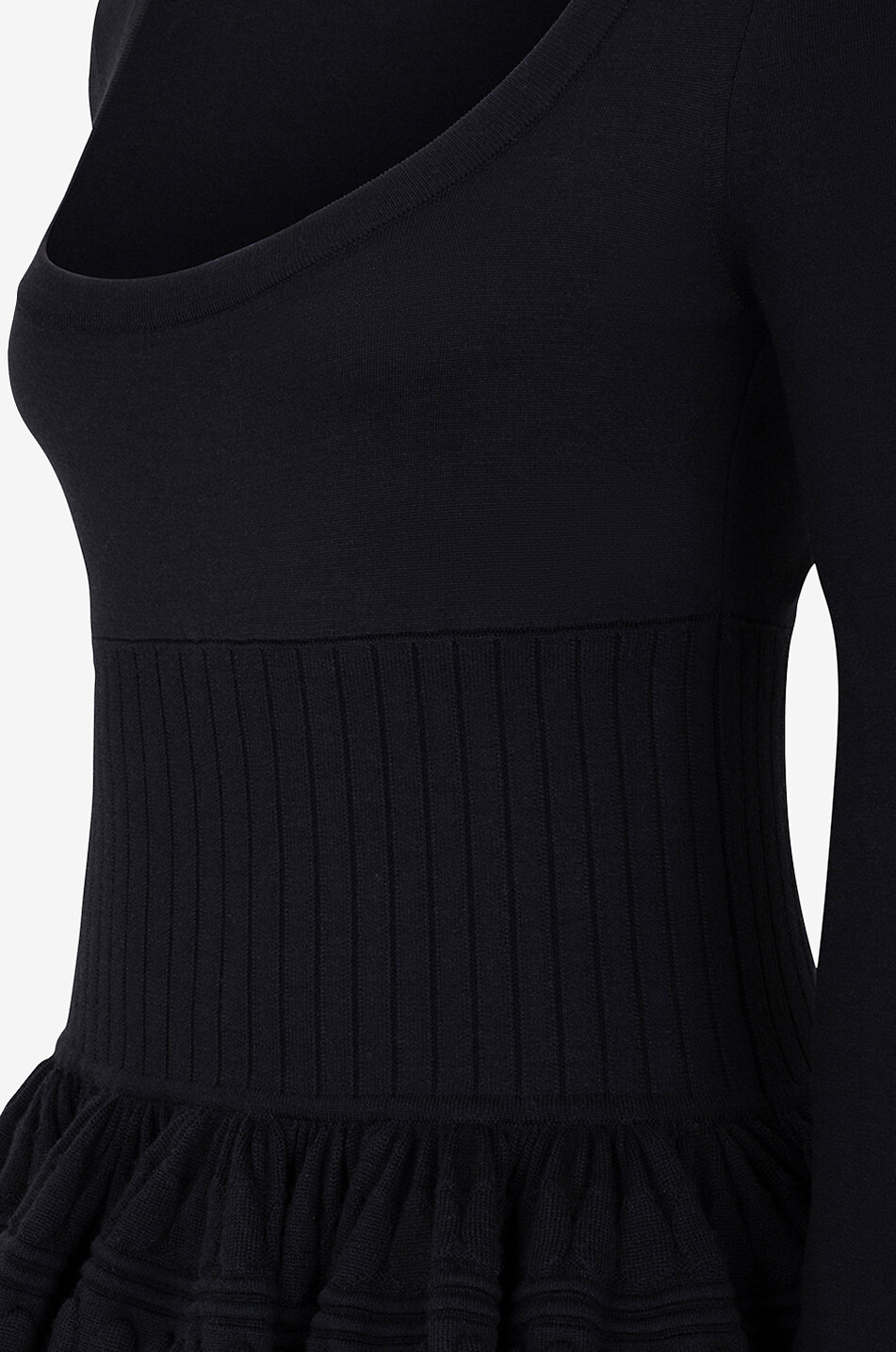 ALAÏA Mini robe évasée en maille Crinoline Femme NOIR 3