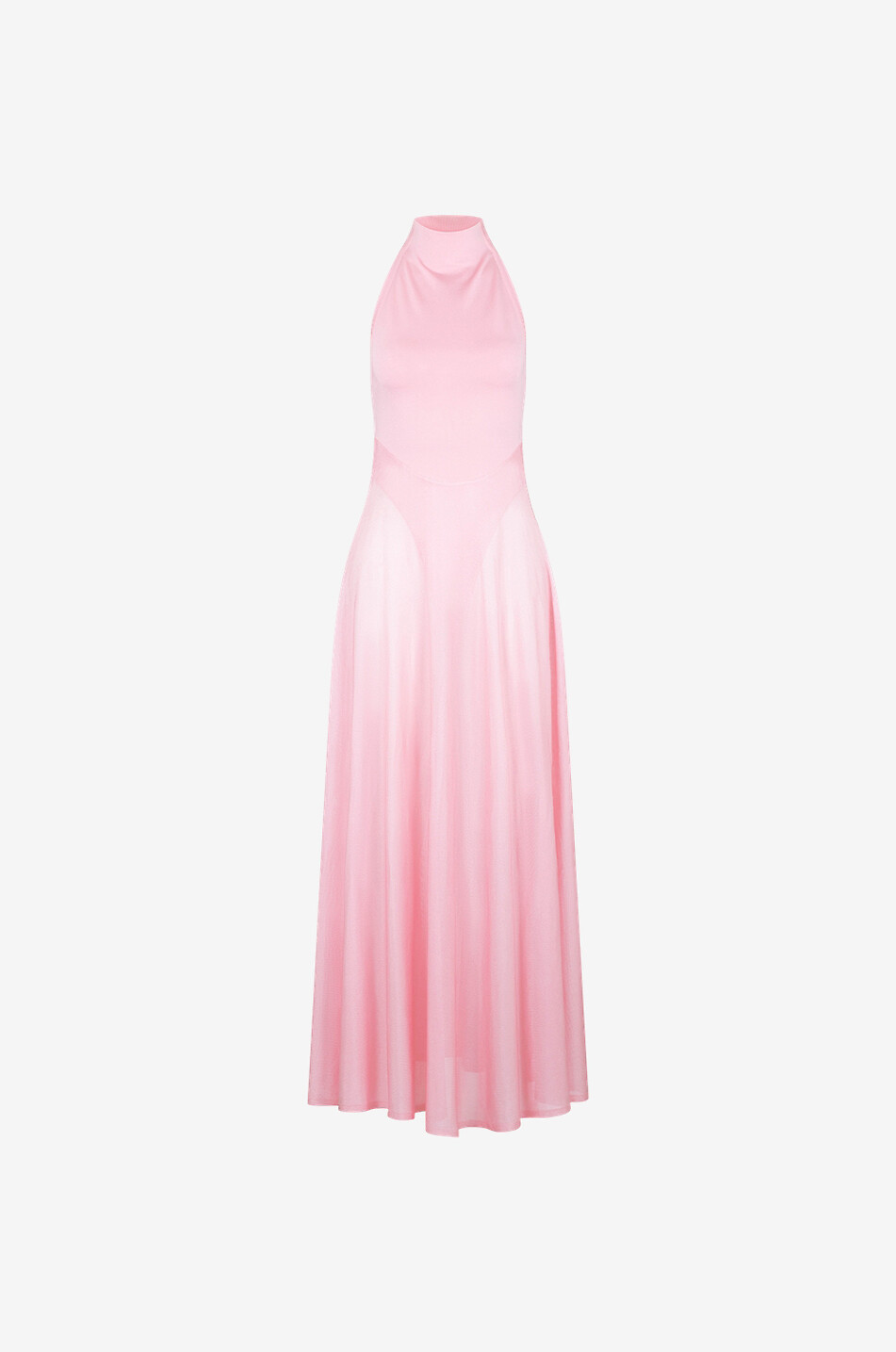 Shiny Flared knit midi dress