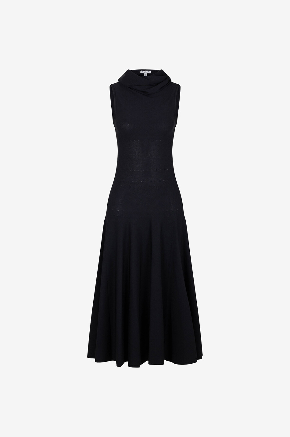 Ärmelloses ausgestelltes Jersey-Midikleid Hooded