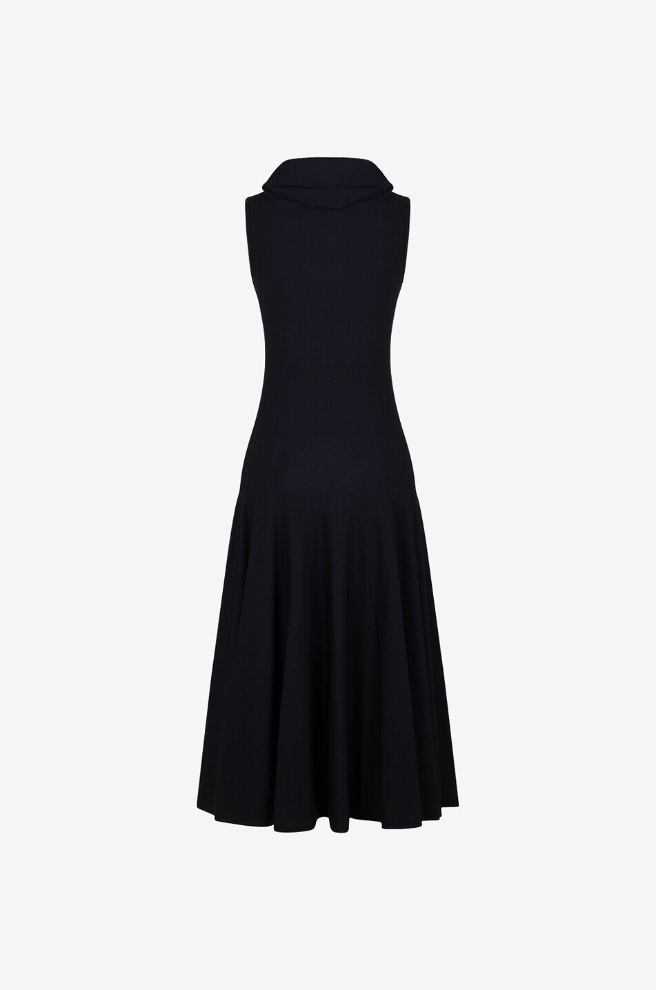 Ärmelloses ausgestelltes Jersey-Midikleid Hooded