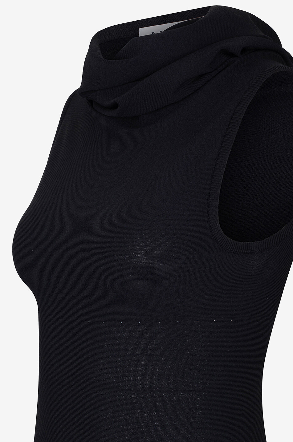 Ärmelloses ausgestelltes Jersey-Midikleid Hooded