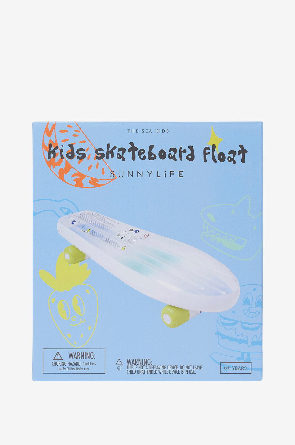SUNNYLIFE Aufblasbare Kindermatratze Sea Kids Ride With Me Skateboard Haus HELLBLAU 6
