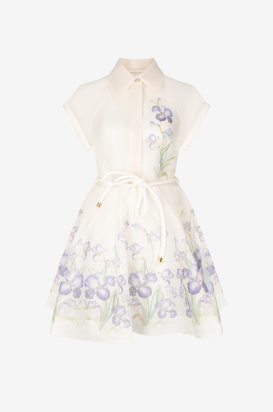 ZIMMERMANN Mini robe chemise évasée en organza Natura Flip Femme MULTICOLORE 6 1