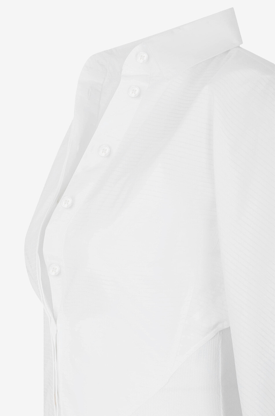 ALAÏA Gestreiftes Popeline- und Jersey-Bodyhemd Layer Body-Shirt Damen WEISS 3