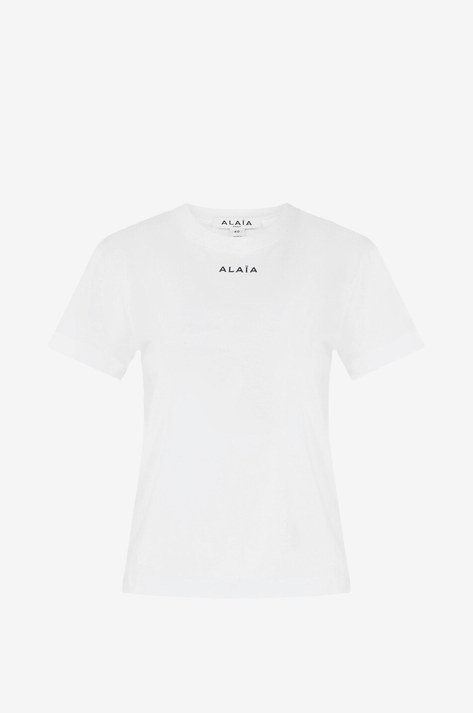 ALAÏA T-shirt à manches courtes brodé logo Femme BLANC 1