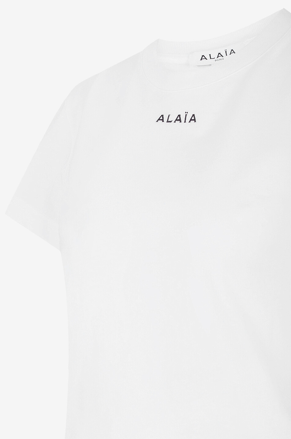 ALAÏA T-shirt à manches courtes brodé logo Femme BLANC 3