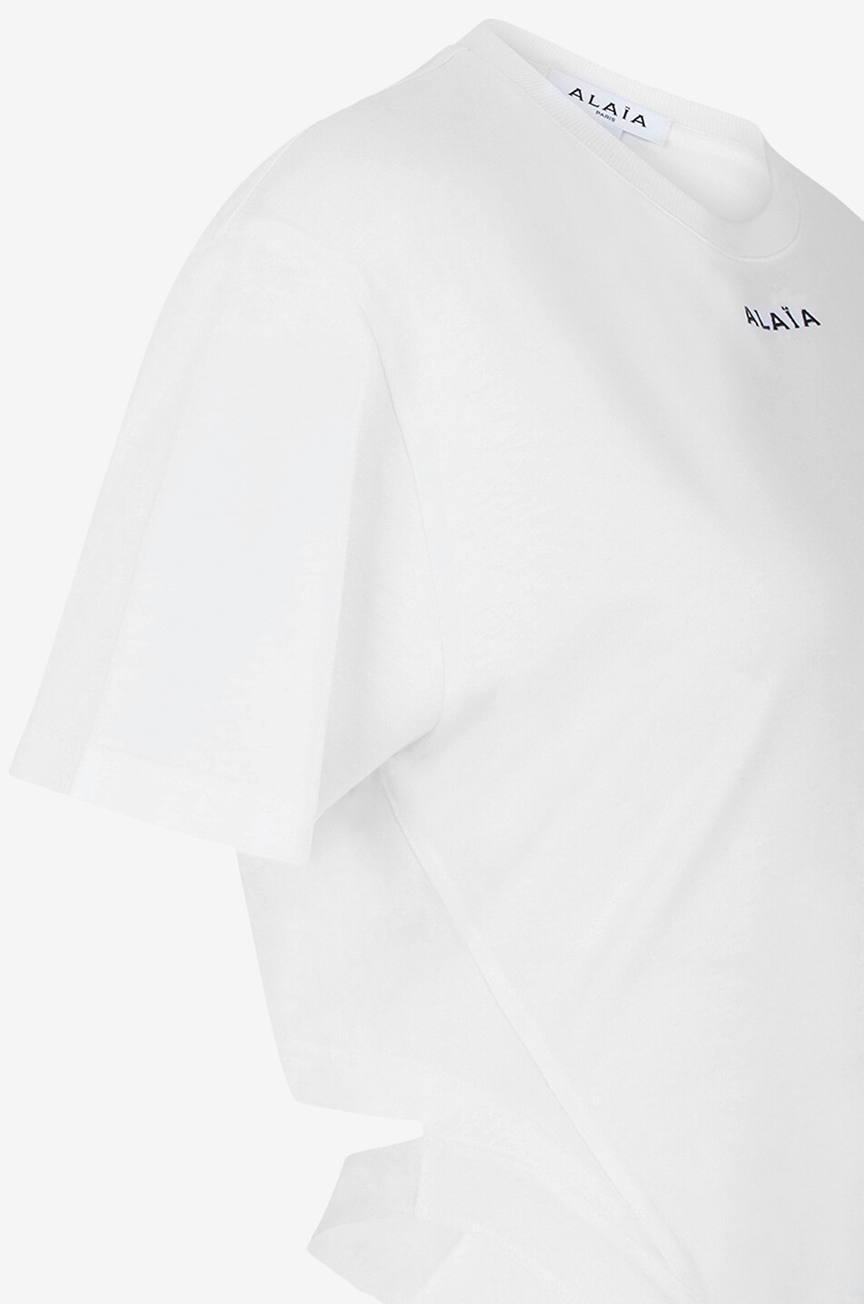 ALAÏA Jersey-T-Shirt mit Logostickerei Fluid Body Damen WEISS 3