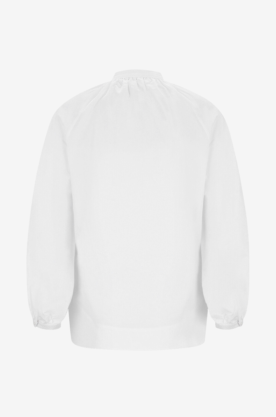 Raquel cotton shirt with long puff sleeves and Mandarin collar