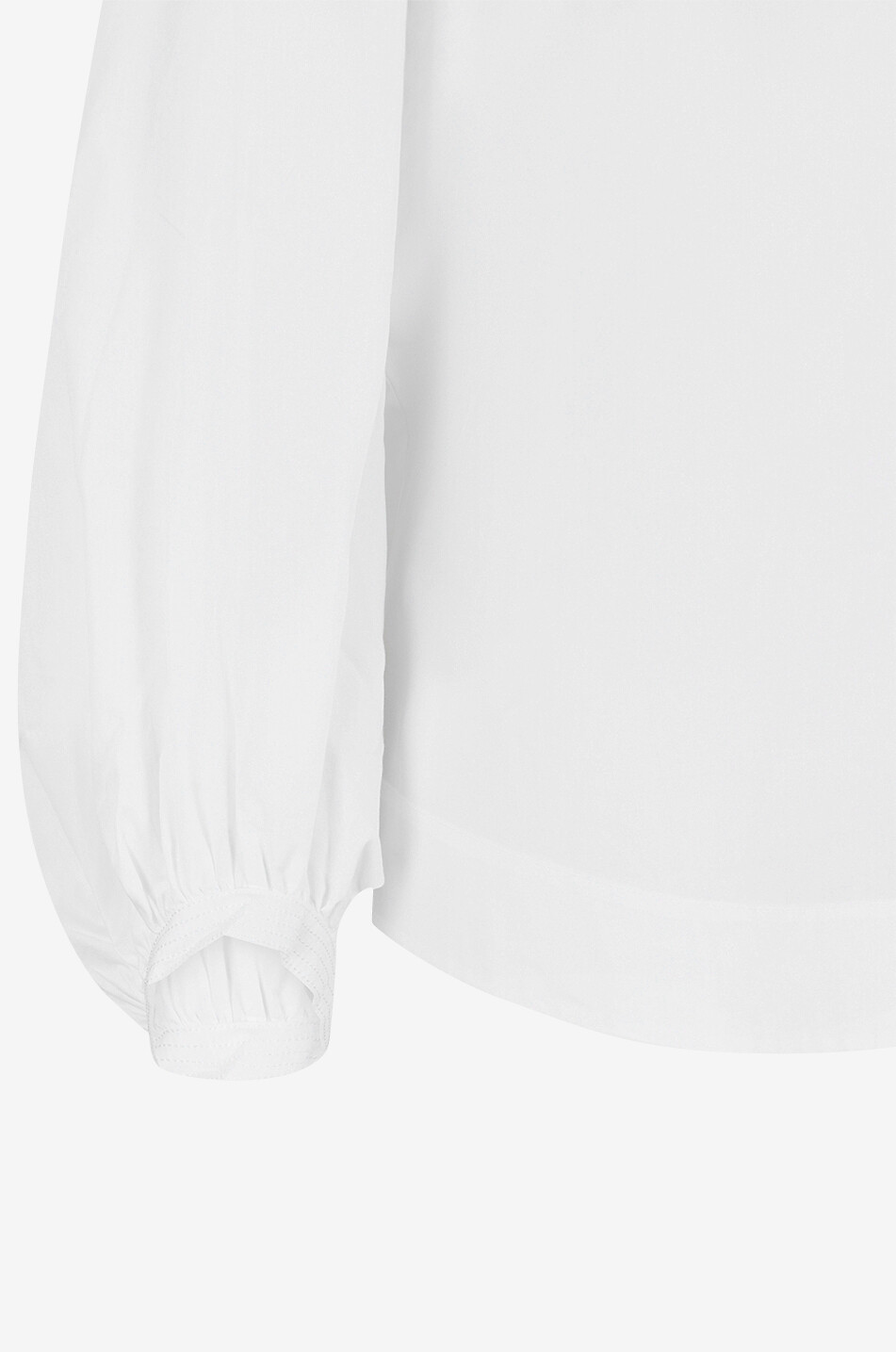 Raquel cotton shirt with long puff sleeves and Mandarin collar