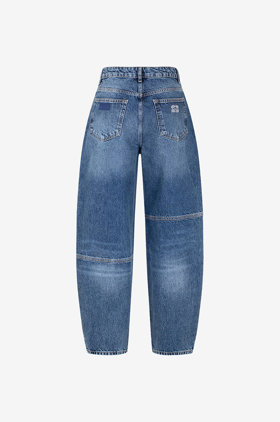 GANNI Stary Sparkle Logo Tint Wash organic cotton carrot jeans Women BLUE 2
