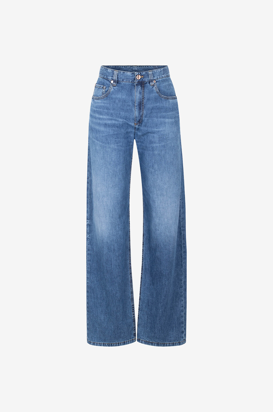 BRUNELLO CUCINELLI Jean décontracté en den im léger Loose Sparkling Tag Authentic Femme BLEU 1