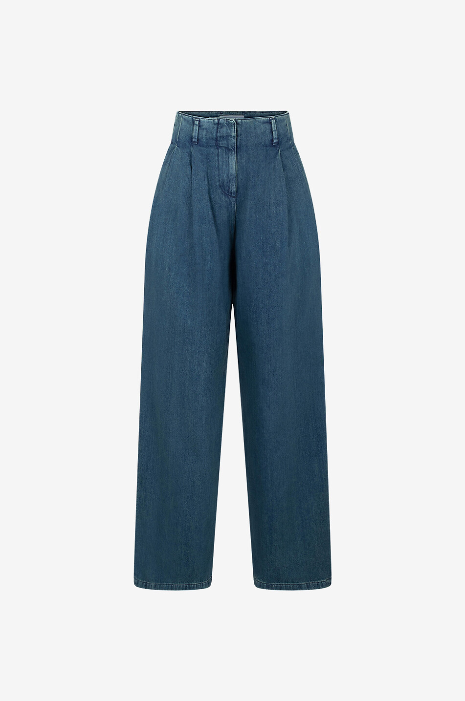 GOLDEN GOOSE Bundfalten-Jeans mit weitem Bein und hohem Bund Flavia Dirtywash Damen BLAU 1