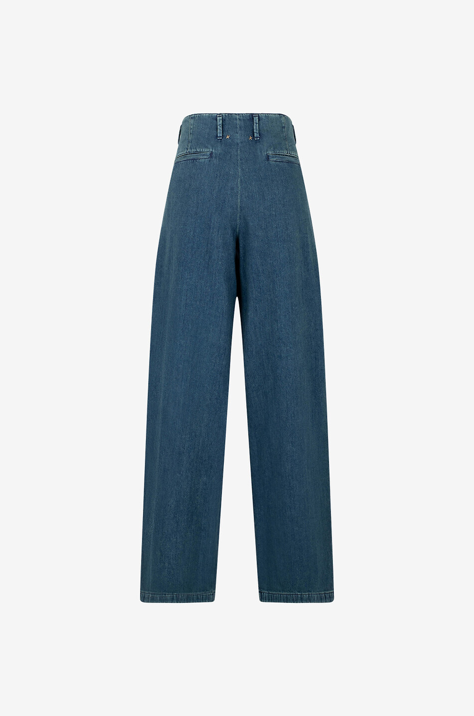 GOLDEN GOOSE Bundfalten-Jeans mit weitem Bein und hohem Bund Flavia Dirtywash Damen BLAU 2