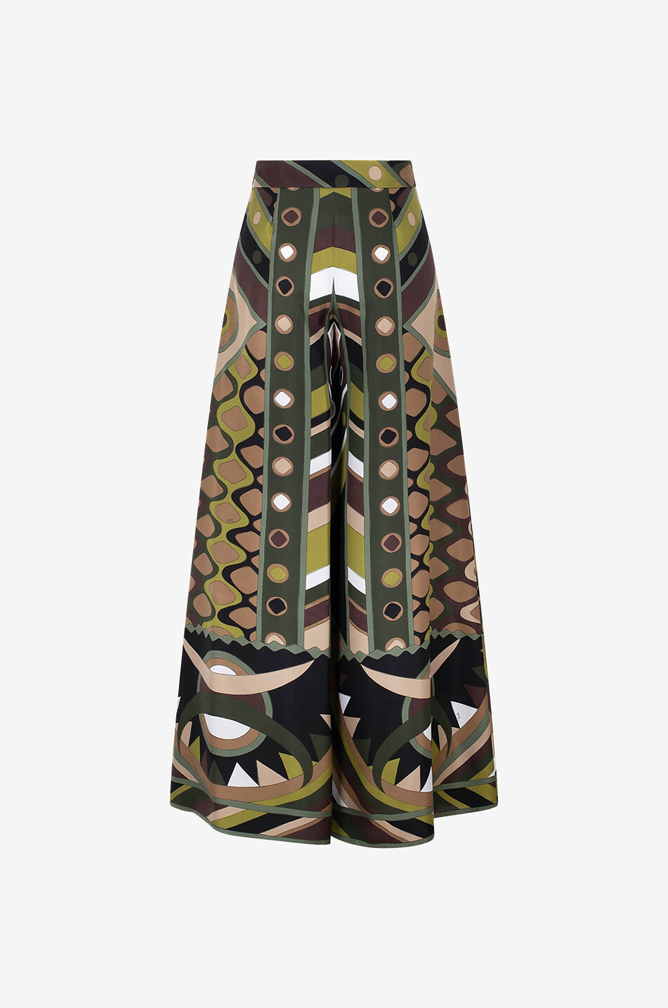 PUCCI Vivara wide-leg silk twill trousers Women KHAKI 2