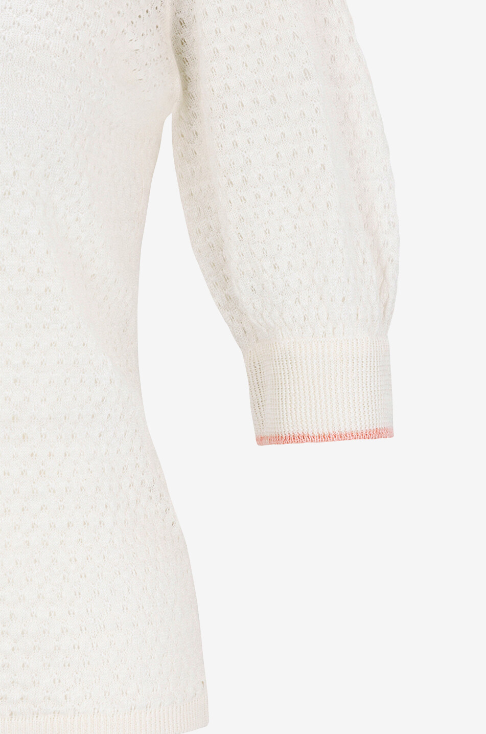 GRAN SASSO Lochstrick-Leinenpullover mit kurzen Puffärmeln Damen WEISS 3