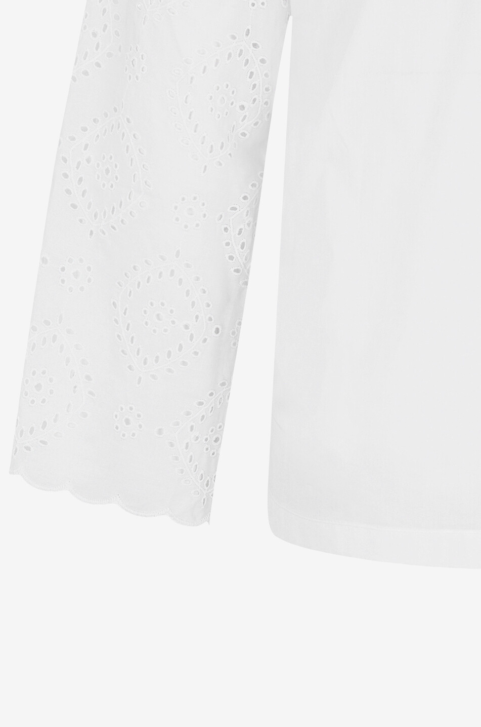 HANA SAN Blouse à longues manches avec broderie anglaise en coton Selena Femme BLANC 3