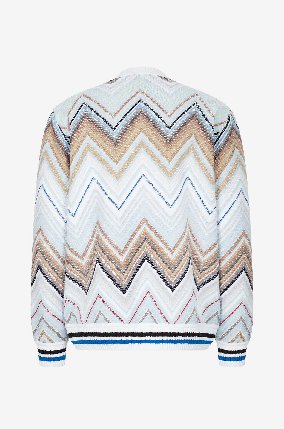 Cardigan boutonné en coton à chevrons