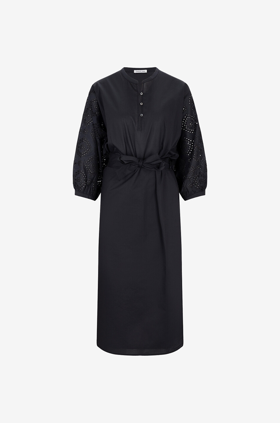 Langärmeliges Midikleid aus Baumwolle