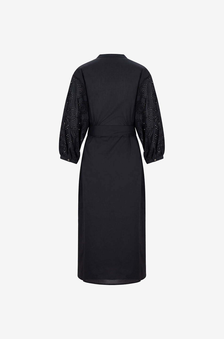 HANA SAN Langärmeliges Midikleid aus Baumwolle Damen SCHWARZ 2