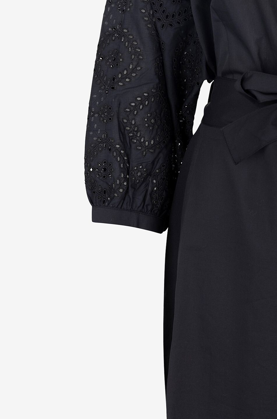 HANA SAN Langärmeliges Midikleid aus Baumwolle Damen SCHWARZ 3