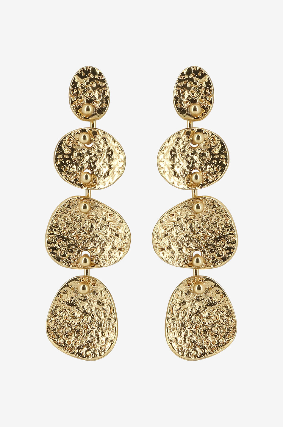 GAS BIJOUX Eclipse 4 Rangs hammered brass ear danglers Women GOLDEN 1