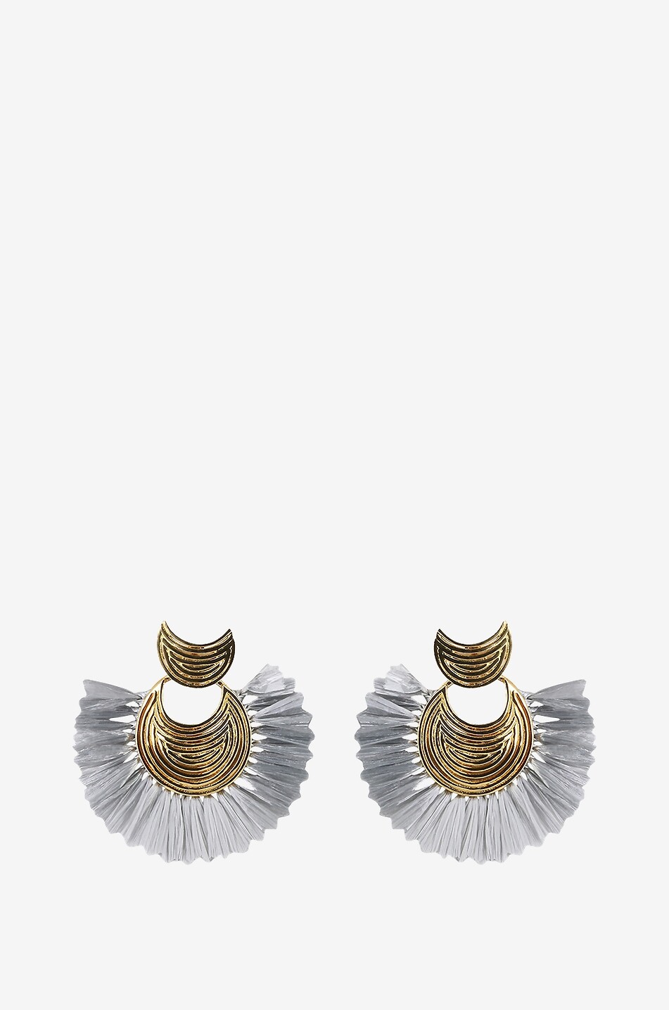 GAS BIJOUX Luna Wave Mini Raphia drop earrings Women LIGHT BLUE 1