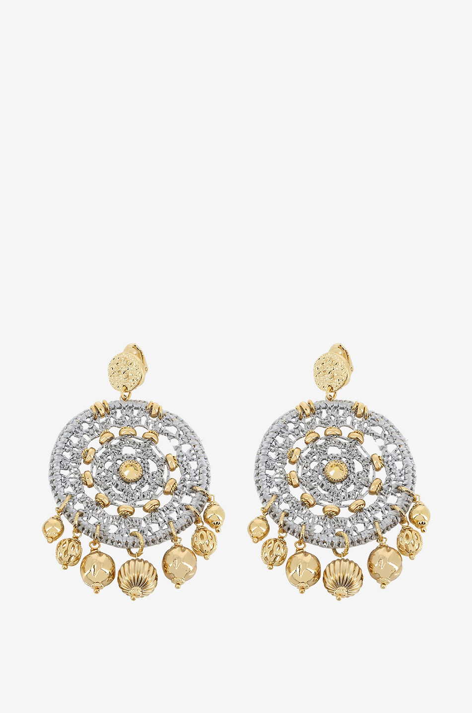 GAS BIJOUX Boucles d'oreilles tressées Attrape Rêves Raphia Femme BLEU CLAIR 1