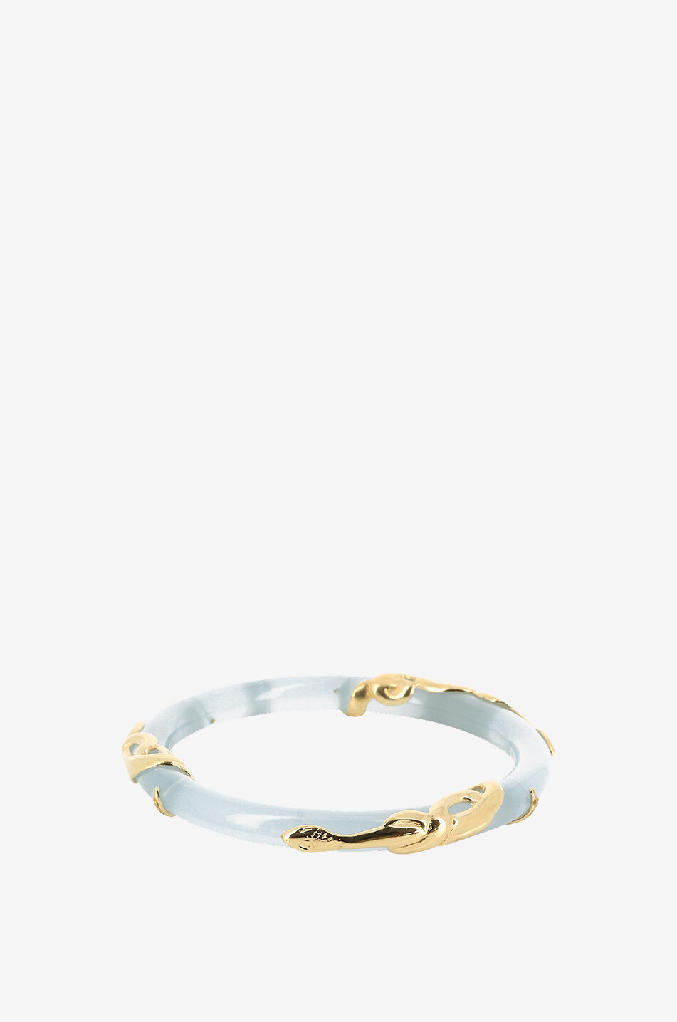 Armreif aus Acetat und Messing Cobra