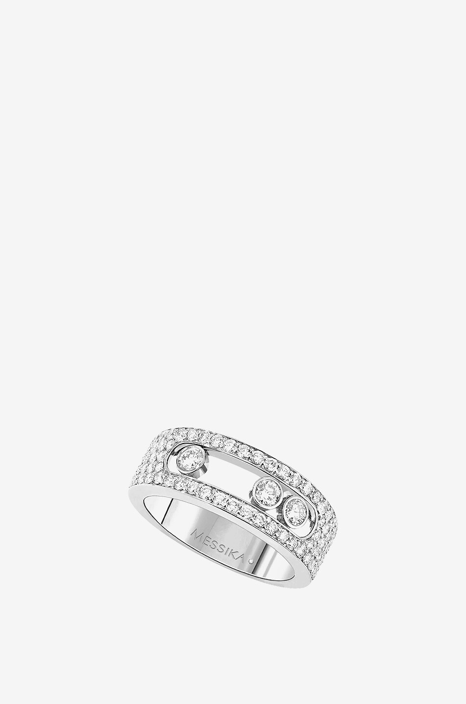 Bague en or blanc et diamants Move Joaillerie Pavée PM