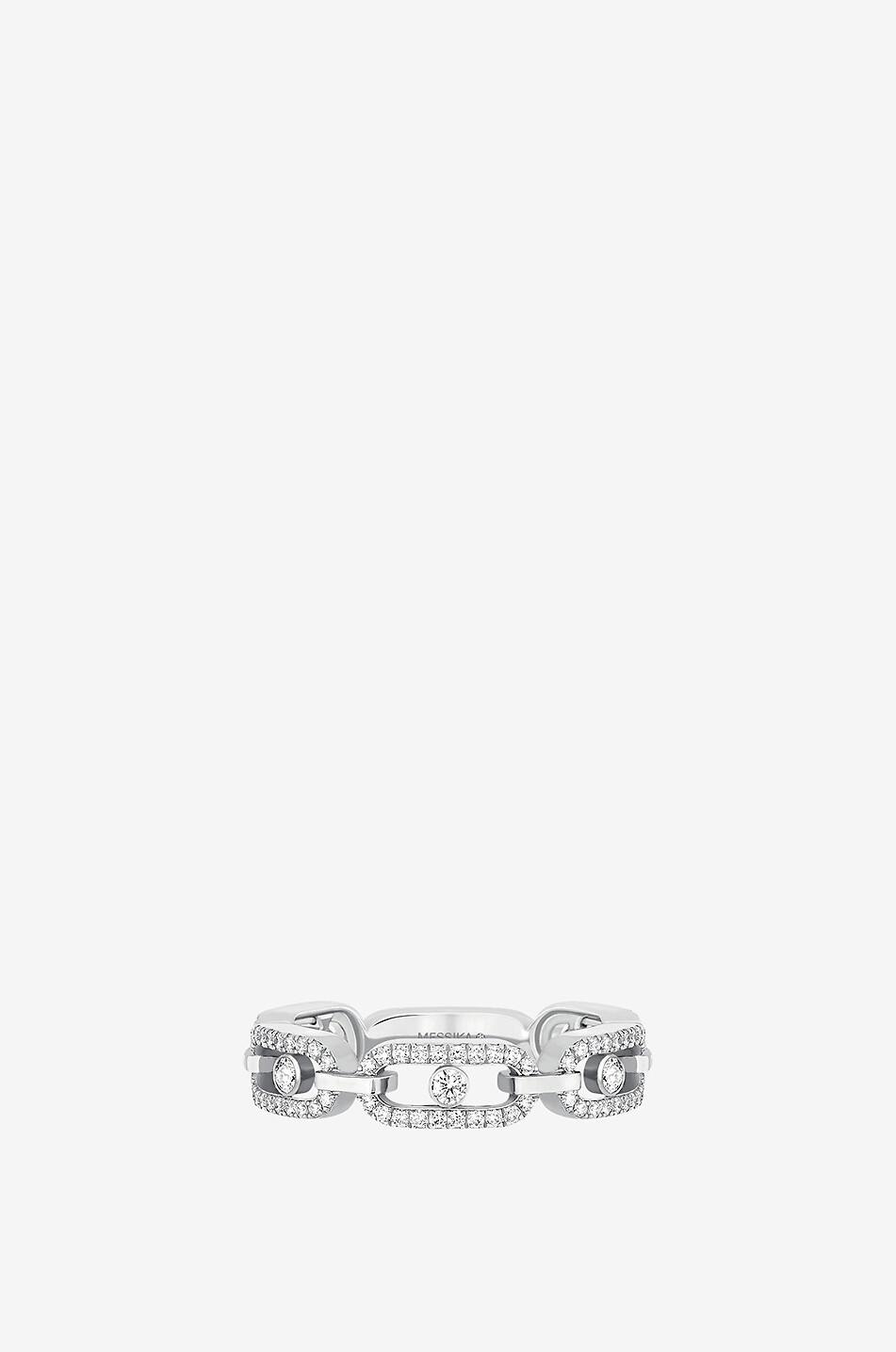 MESSIKA Move Link Multi Pavée white gold and diamond ring Women GREY 2