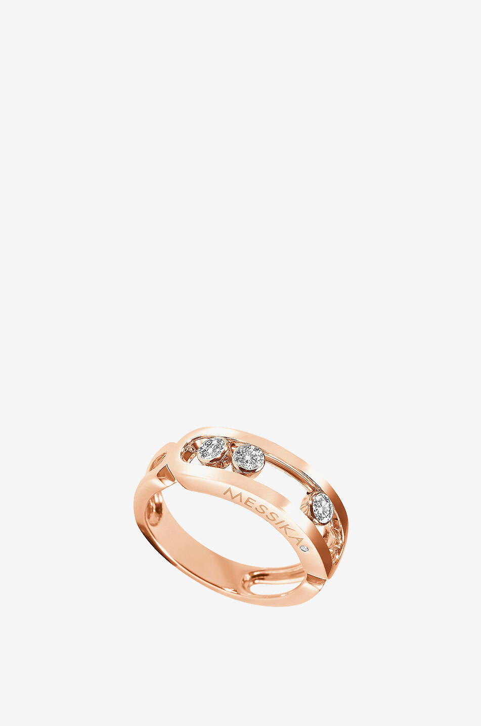 MESSIKA Move Classique pink gold and diamond ring Women PINK 1