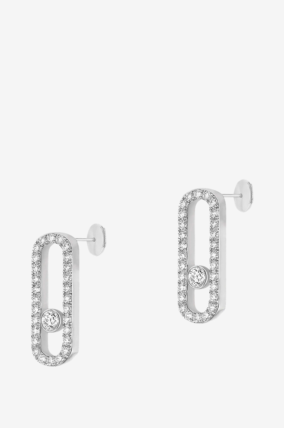 MESSIKA Clous d'oreilles en or blanc et diamants Move Uno Pavées Femme GRIS 2