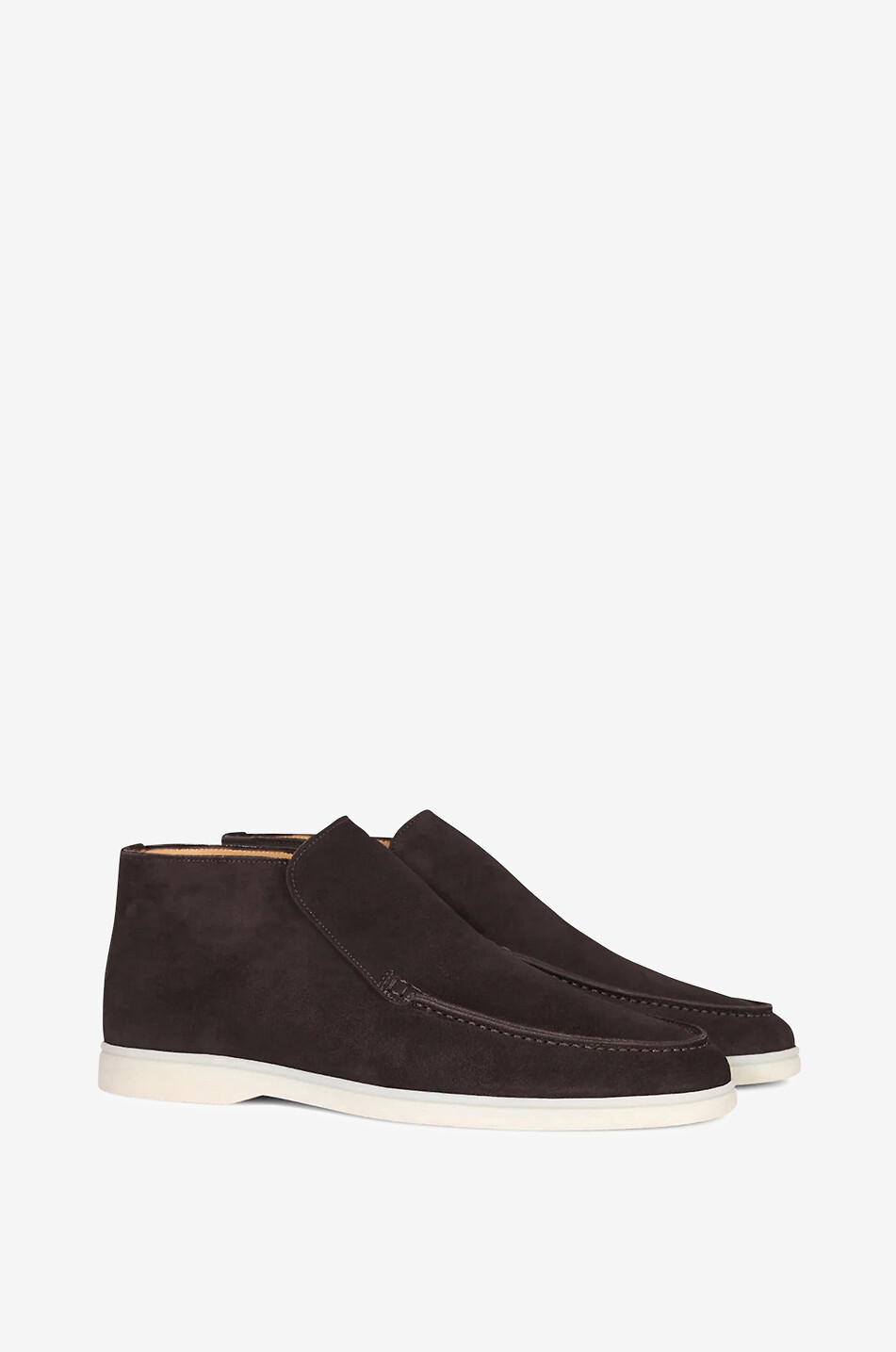 AURELIEN City high-top suede loafers Men BROWN 2