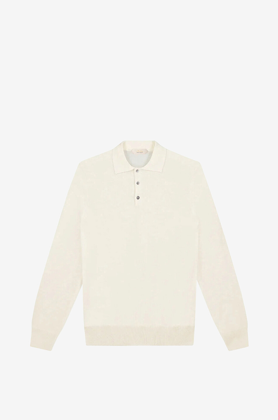 AURELIEN Cashwool extrafine merino wool buttoned polo jumper Men EGGSHELL 1