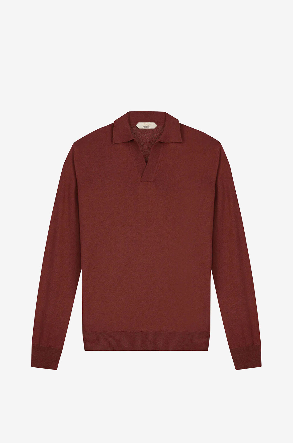 AURELIEN Feiner Polohemd-Pullover aus Wolle Cashwool Herren DUNKELROT 1