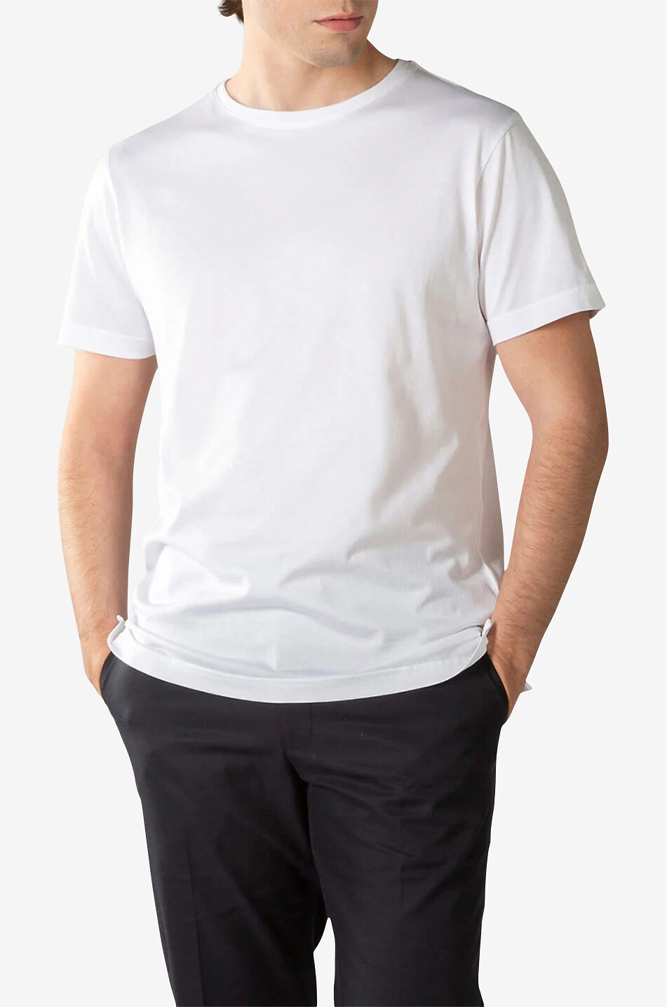 AURELIEN Egyptian cotton short-sleeved T-shirt Men WHITE 2
