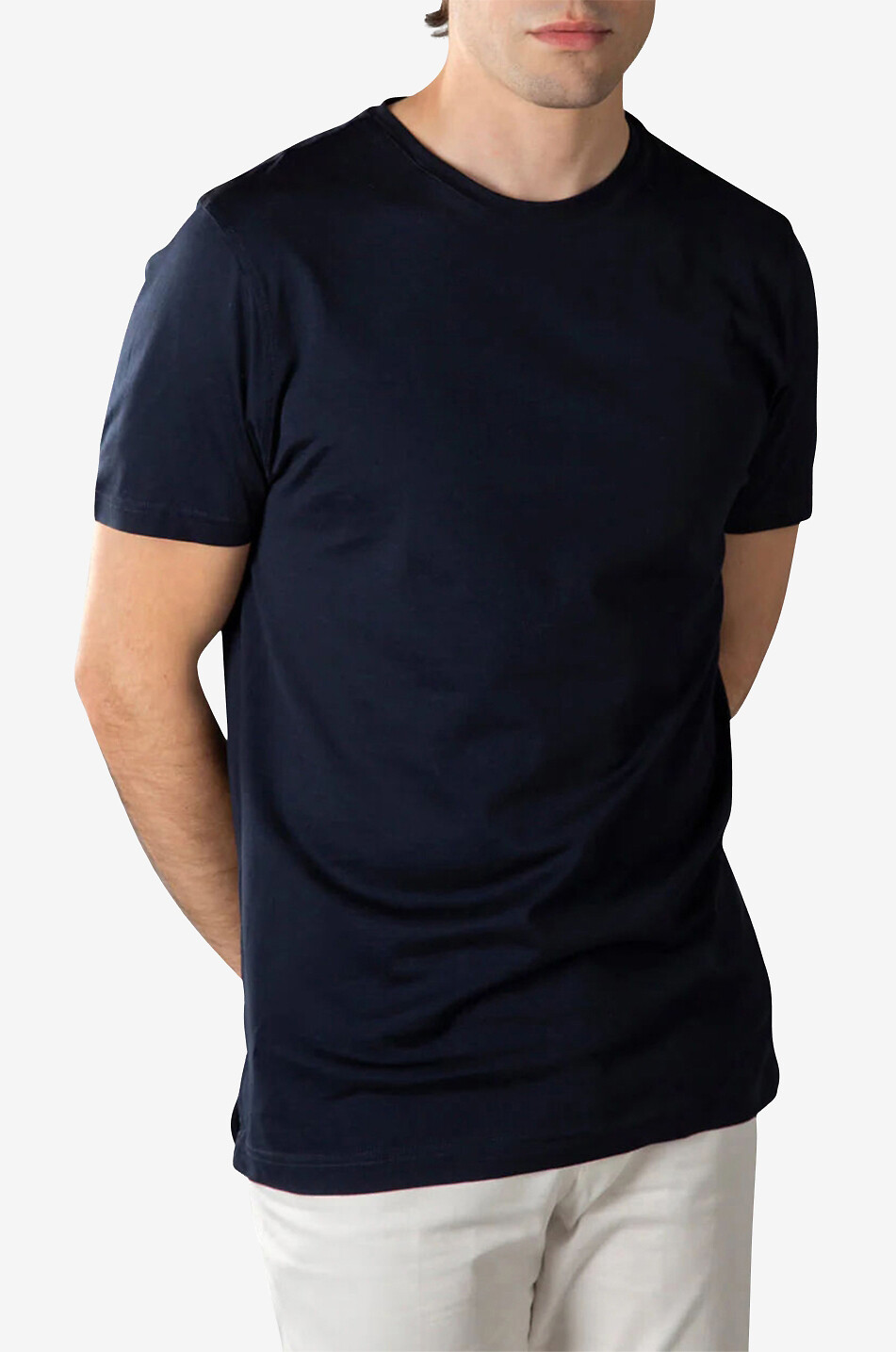 AURELIEN T-shirt à manches courtes en coton égyptien Homme BLEU FONCE 2