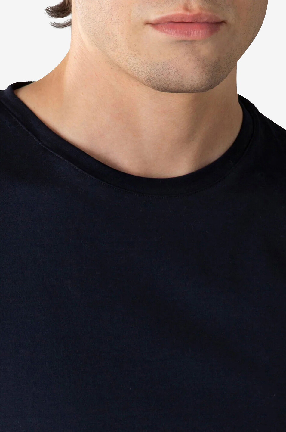 AURELIEN T-shirt à manches courtes en coton égyptien Homme BLEU FONCE 3